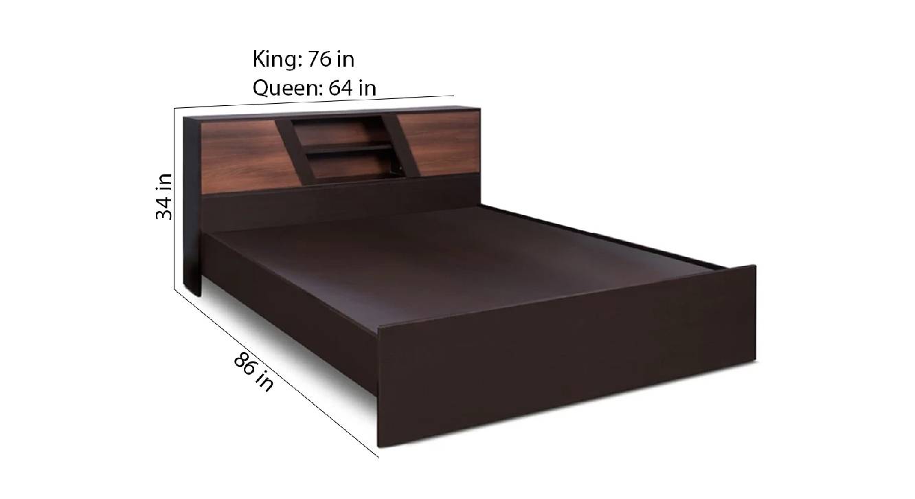 Cyclades bed brown color engineered wood finish 6