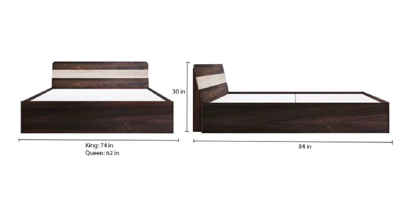 Denton storage bed brown color engineered wood finish 6