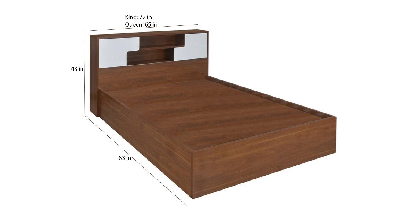 Kalymnos storage bed brown color engineered wood finish 6