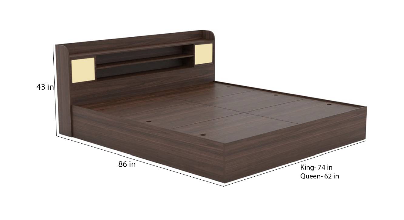 Donatella storage bed brown color engineered wood finish 6