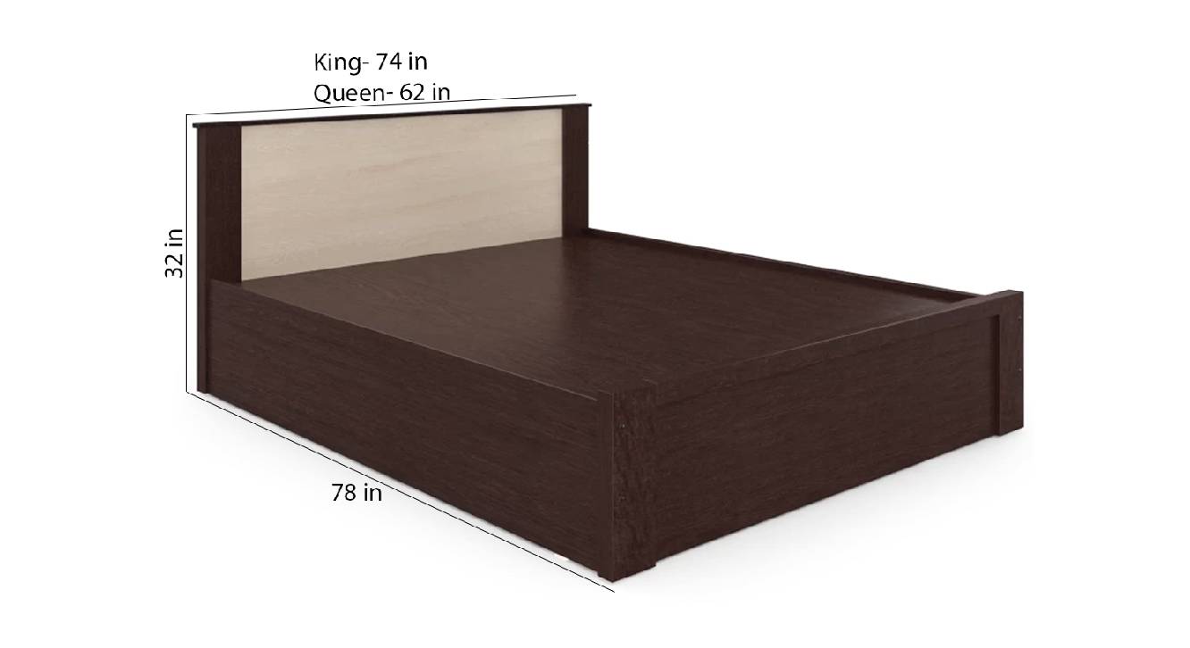 Euboea storage bed brown color engineered wood finish 6