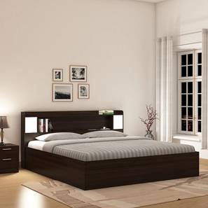 Karpathos storage bed brown color engineered wood finish lp