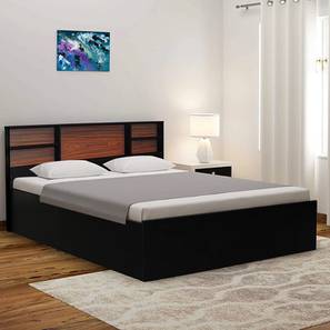 Leros storage bed brown color engineered wood finish lp