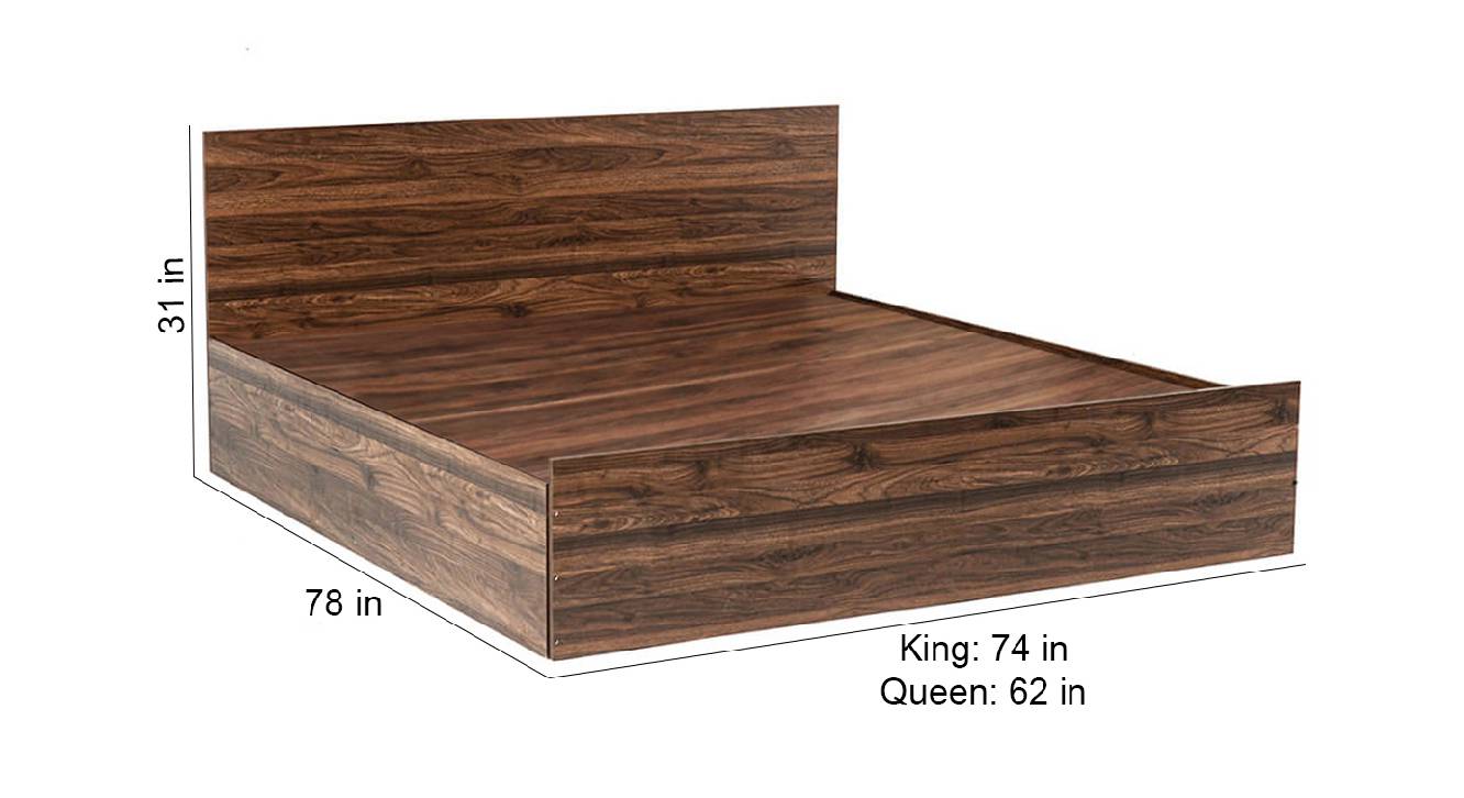 Kea storage bed brown color engineered wood finish 6
