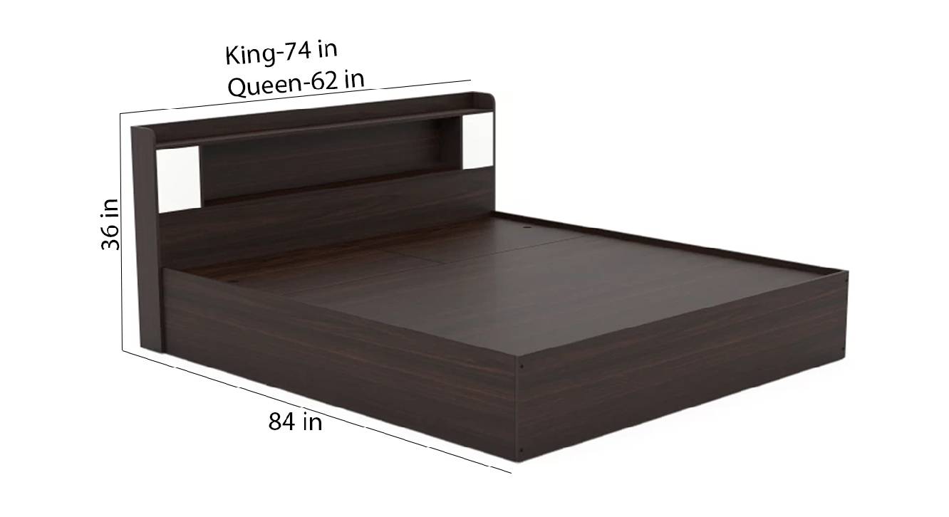 Karpathos storage bed brown color engineered wood finish 6