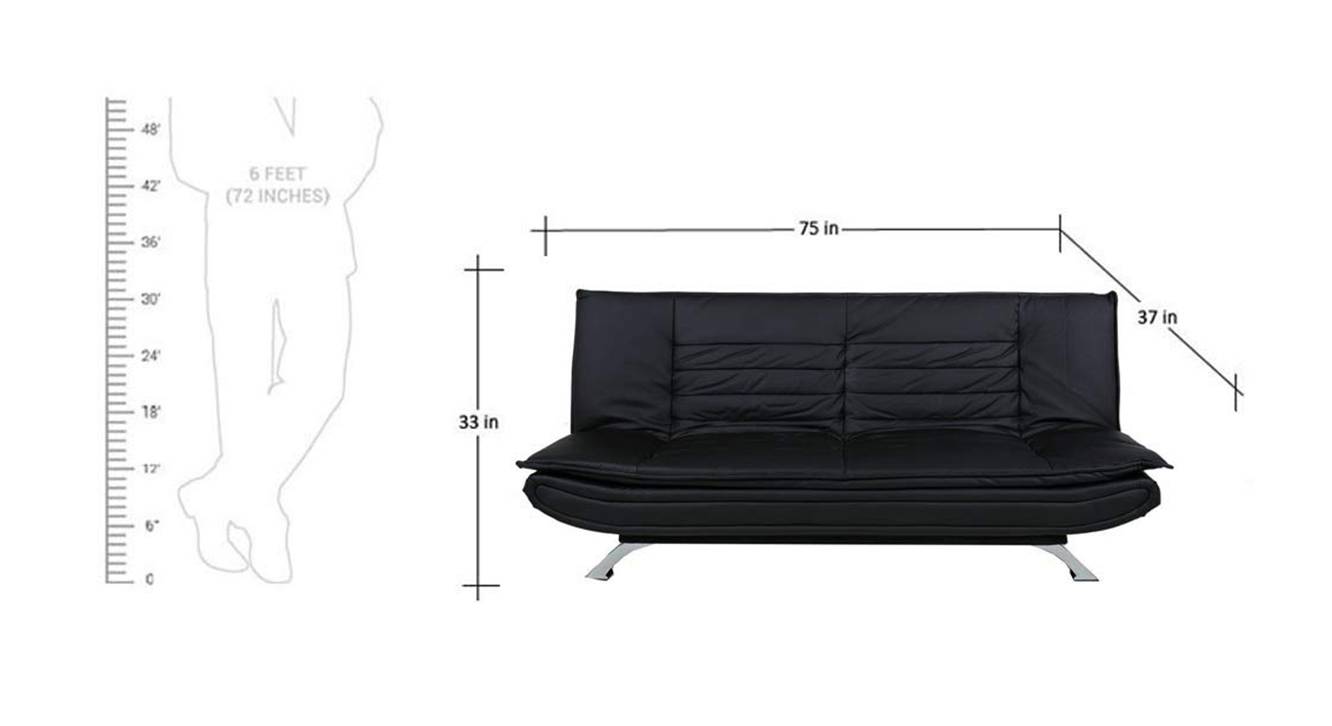 Madison sofa cum bed black color upholstered sofa cum bed finish 6