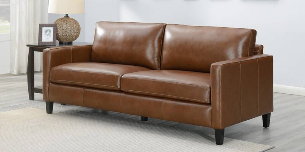 Pippi Leatherette sofa - Brown by Urban Ladder - - 
