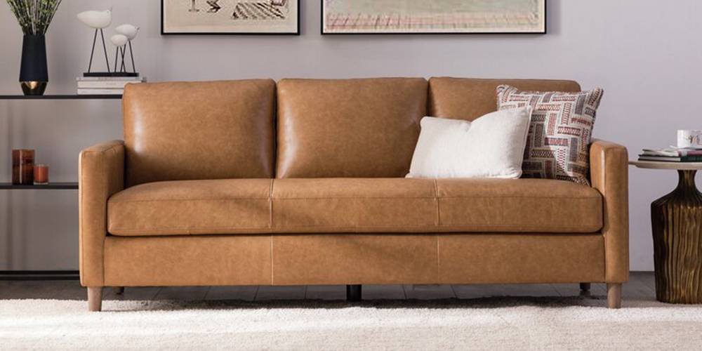 Portia Leatherette sofa - Brown by Urban Ladder - - 