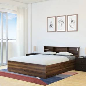 Paros storage bed brown color engineered wood finish lp