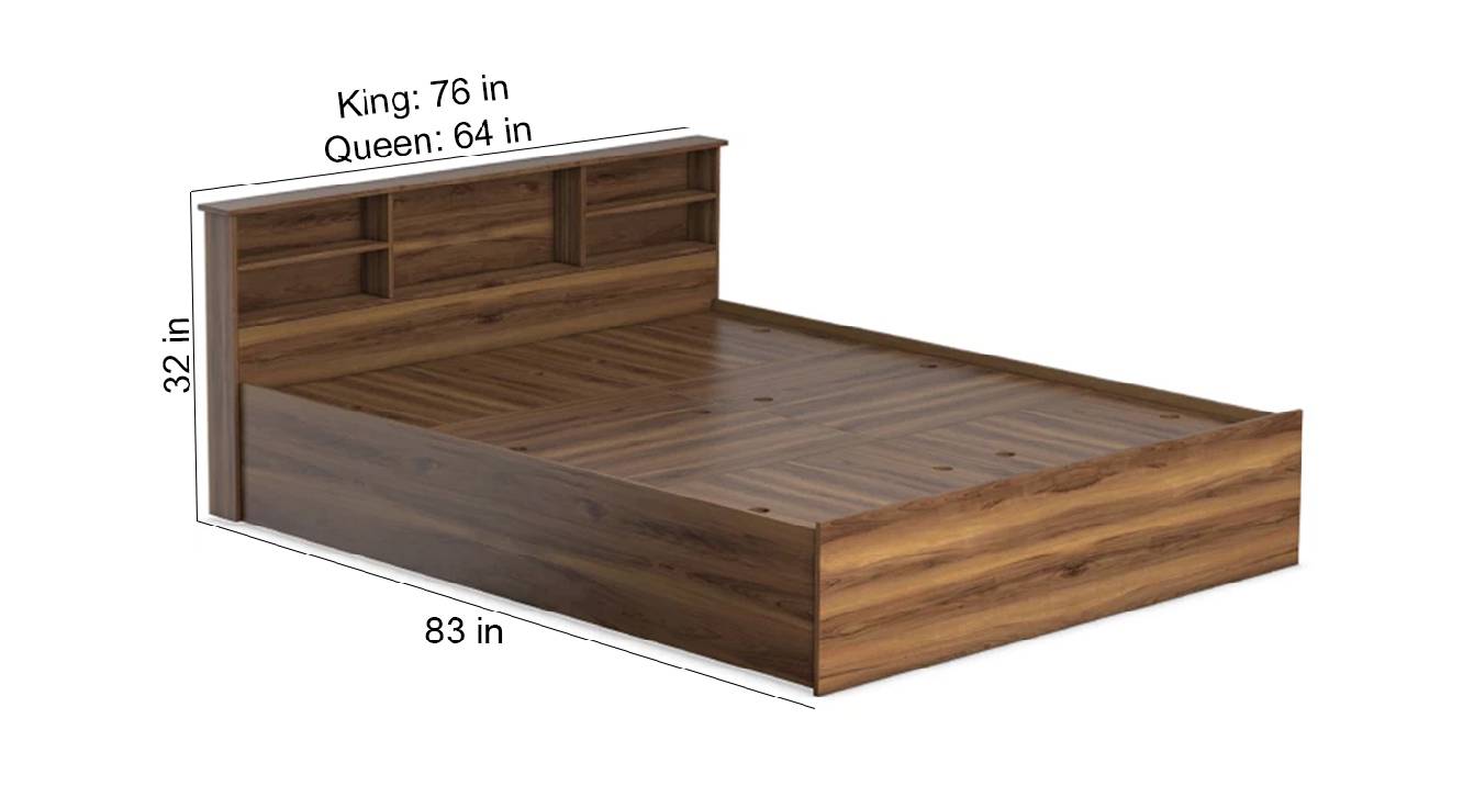 Paros storage bed brown color engineered wood finish 6