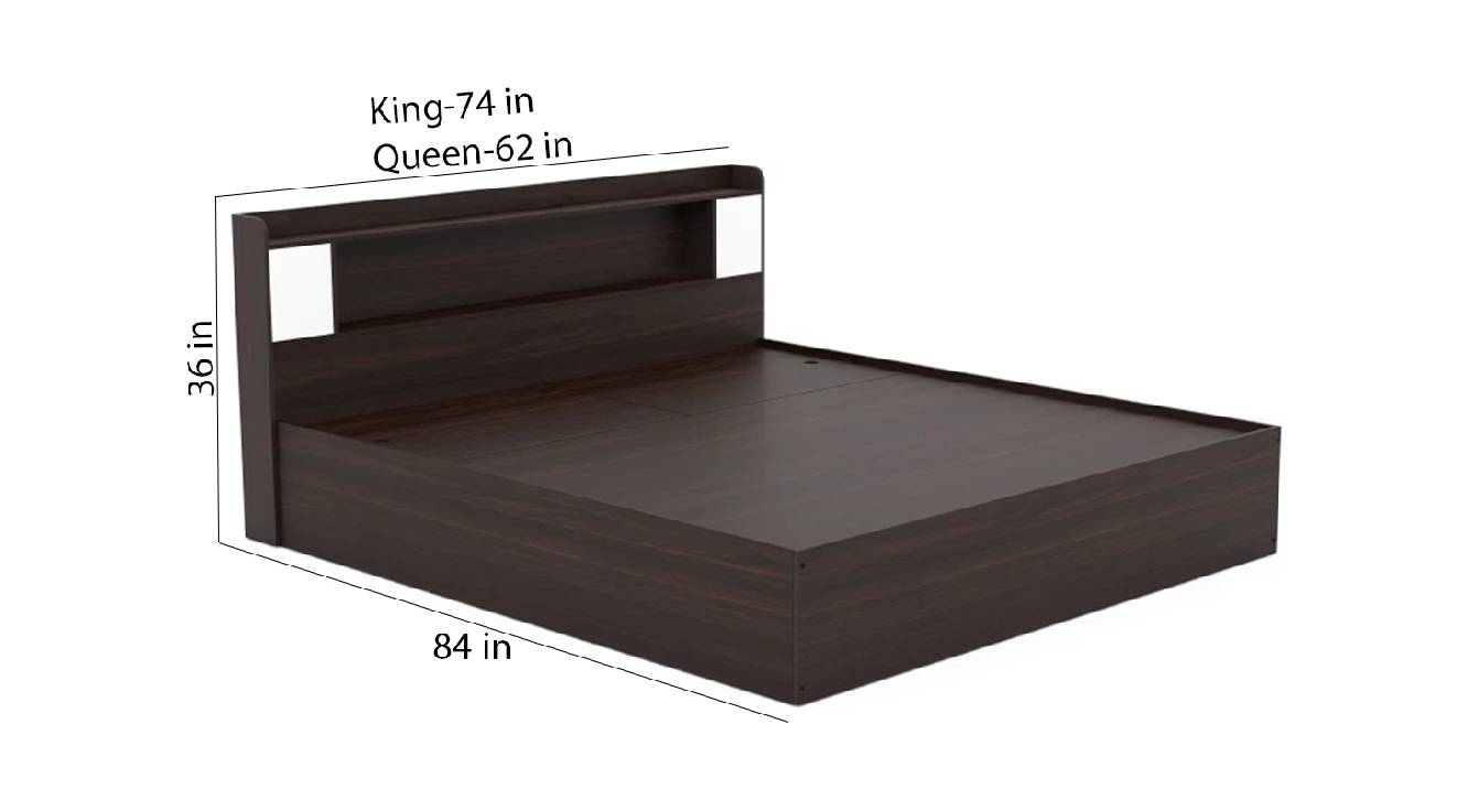 Paxos storage bed brown color engineered wood finish 6