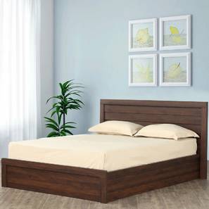 Surtsey storage bed brown color engineered wood finish lp