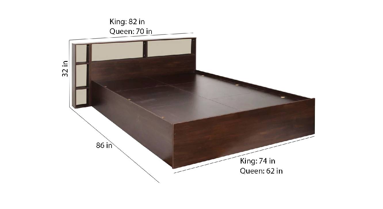 Thasos storage bed brown color engineered wood finish 6