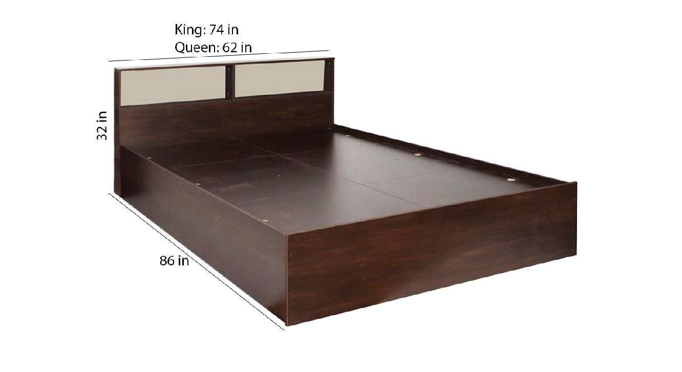 Grimsey storage bed brown color engineered wood finish 6