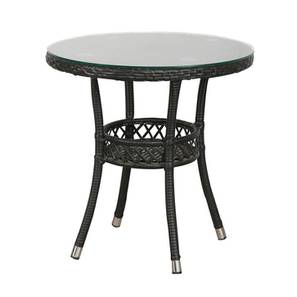 Balcony Sets Design Harris Round Metal Outdoor Table in Black Colour