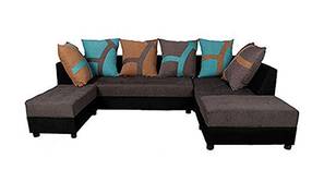 Ayoni Fabric Sectional Sofa - Grey & Black