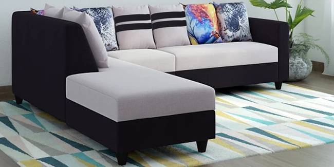 Blenheim Fabric Sectional Sofa - Grey-Black (None Standard Set - Sofas, Fabric Sofa Material, Regular Sofa Size, Sectional Sofa Type, Left Sectional Sofa Custom Set - Sofas, Regular Cushion Type, grey-black)
