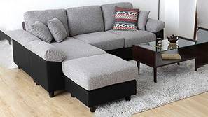 Brendon Fabric Sectional Sofa - Light Grey-Black