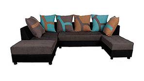 Claretta Fabric Sectional Sofa - Grey & Black