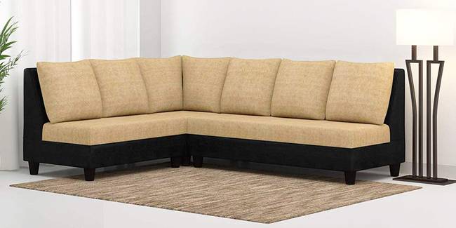 Essen Fabric Sectional Sofa - Beige-Black (None Standard Set - Sofas, Fabric Sofa Material, Regular Sofa Size, Sectional Sofa Type, Left Sectional Sofa Custom Set - Sofas, Regular Cushion Type, beige-black)