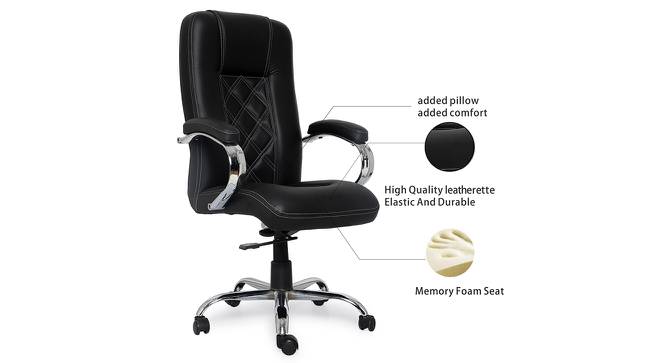 Houghton Office Chair (Black) by Urban Ladder - Front View Design 1 - 376009