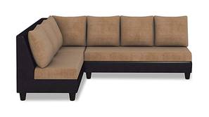 Essen Fabric Sectional Sofa - Camel-Black