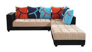 Gaultier Fabric Sectional Sofa - Beige & Black