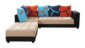 Higgins Fabric Sectional Sofa - Beige & Black