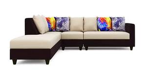 Imola Fabric Sectional Sofa - Cream-Brown
