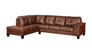 Lennon Leatherette Sectional Sofa - Brown