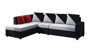 Larissa Fabric Sectional Sofa - Grey-Black