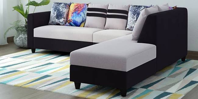 Kawira Fabric Sectional Sofa - Grey-Black (None Standard Set - Sofas, Fabric Sofa Material, Regular Sofa Size, Sectional Sofa Type, Right Sectional Sofa Custom Set - Sofas, Regular Cushion Type, grey-black)