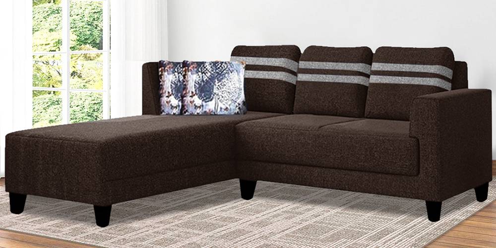 Valerie Fabric Sectional Sofa - Brown by Urban Ladder - - 