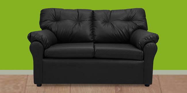 Caroline Leatherette sofa - Blalck (Black, 3-seater Custom Set - Sofas, None Standard Set - Sofas, Leatherette Sofa Material, Regular Sofa Size, Regular Sofa Type)