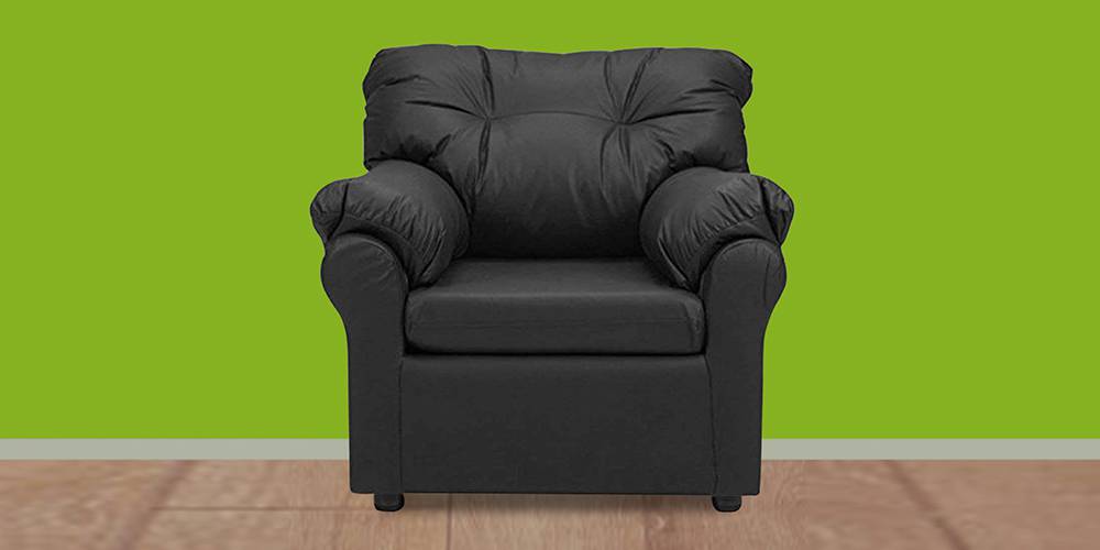 Indianapolis Leatherette sofa - Black by Urban Ladder - - 