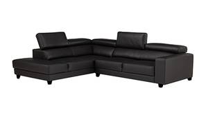 Jordy Leatherette Sectional Sofa - Black