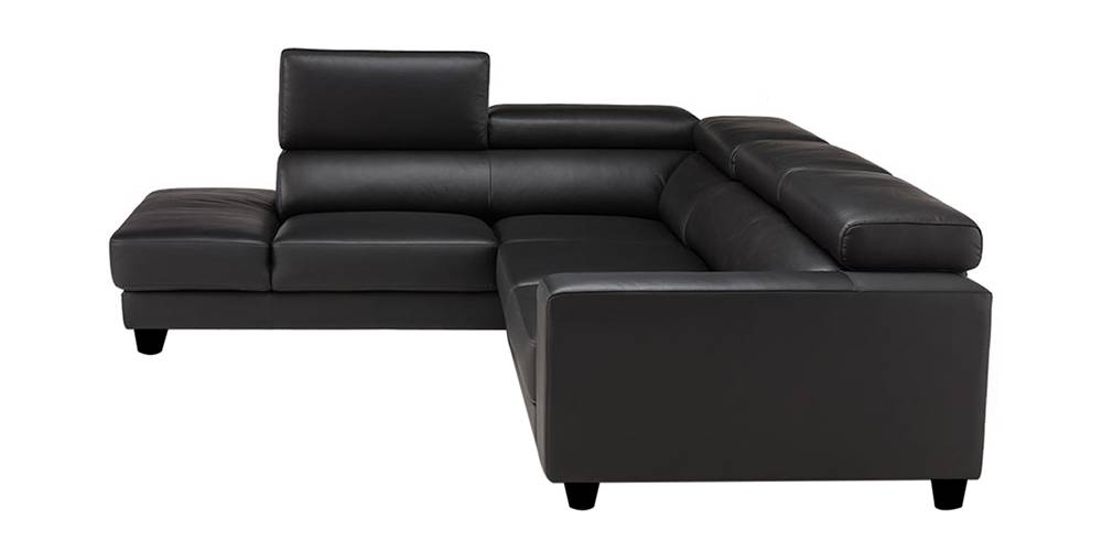 Jordy Leatherette Sectional Sofa Black Urban Ladder