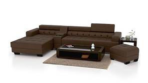 Koba Leatherette Sectional Sofa - Brown