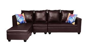 Leipzig Leatherette Sectional Sofa - Brown