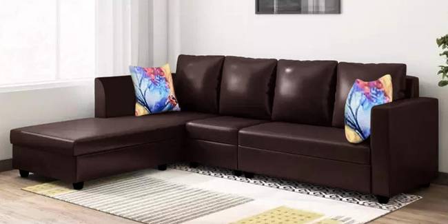 Leipzig Leatherette Sectional Sofa - Brown (Brown, None Standard Set - Sofas, Leatherette Sofa Material, Regular Sofa Size, Sectional Sofa Type, Left Sectional Sofa Custom Set - Sofas, Regular Cushion Type)