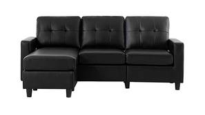 Masterton Leatherette Sectional Sofa - Black