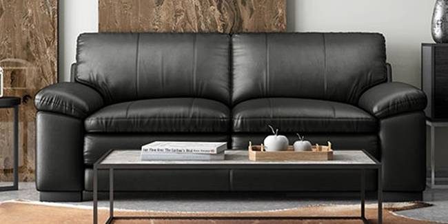 Tayla Leatherette sofa - Black (Black, 3-seater Custom Set - Sofas, None Standard Set - Sofas, Leatherette Sofa Material, Regular Sofa Size, Regular Sofa Type)