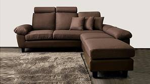 Savannah Leatherette Sectional Sofa - Brown