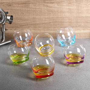 Crazy whiskey glass set of 6 multicoloour lp