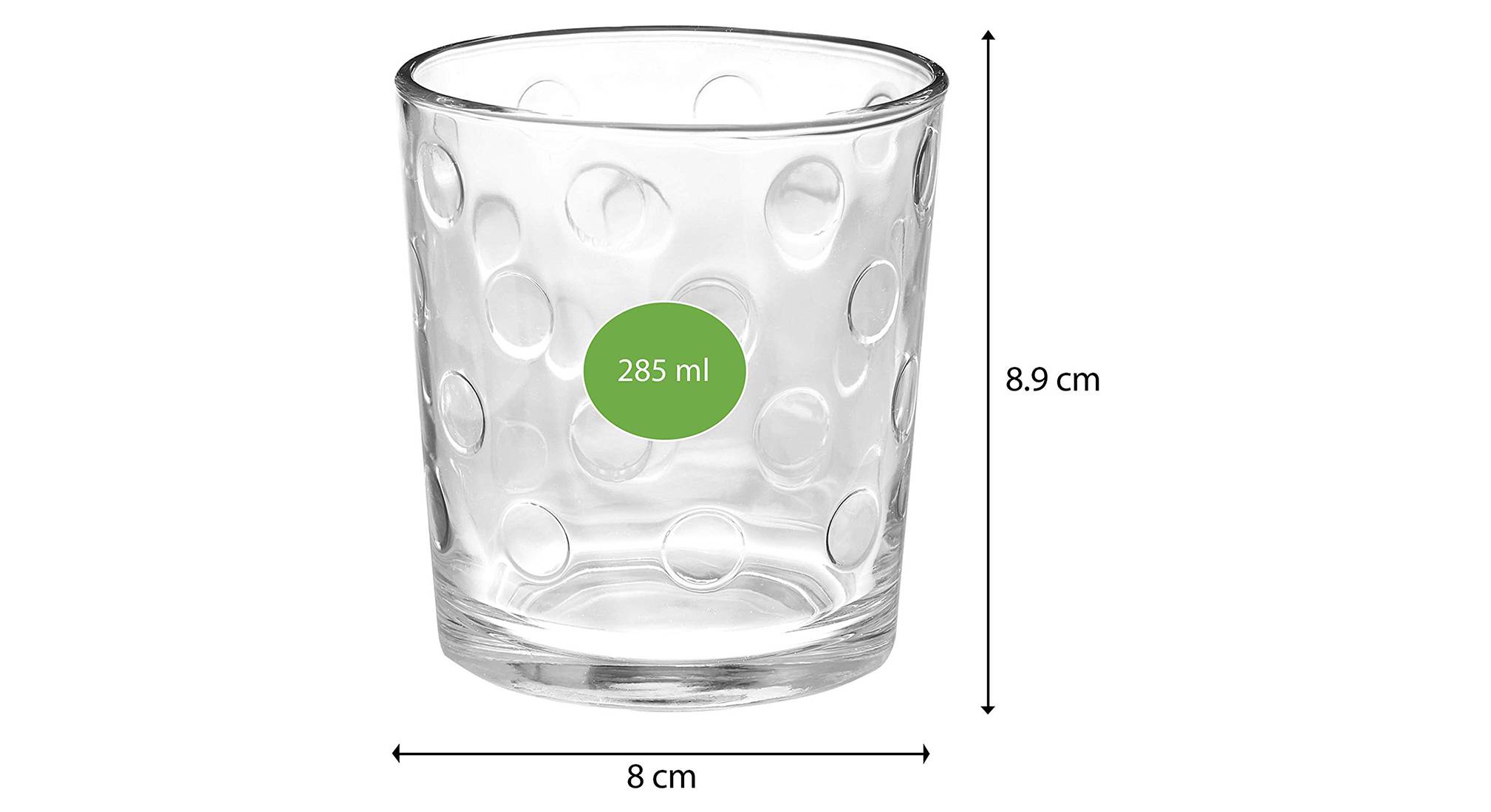 Pop whiskey glass set of 6 transparent 5