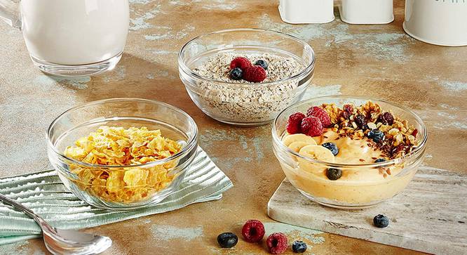 Shelly Dessert Bowl Set (transparent) by Urban Ladder - Front View Design 1 - 377941