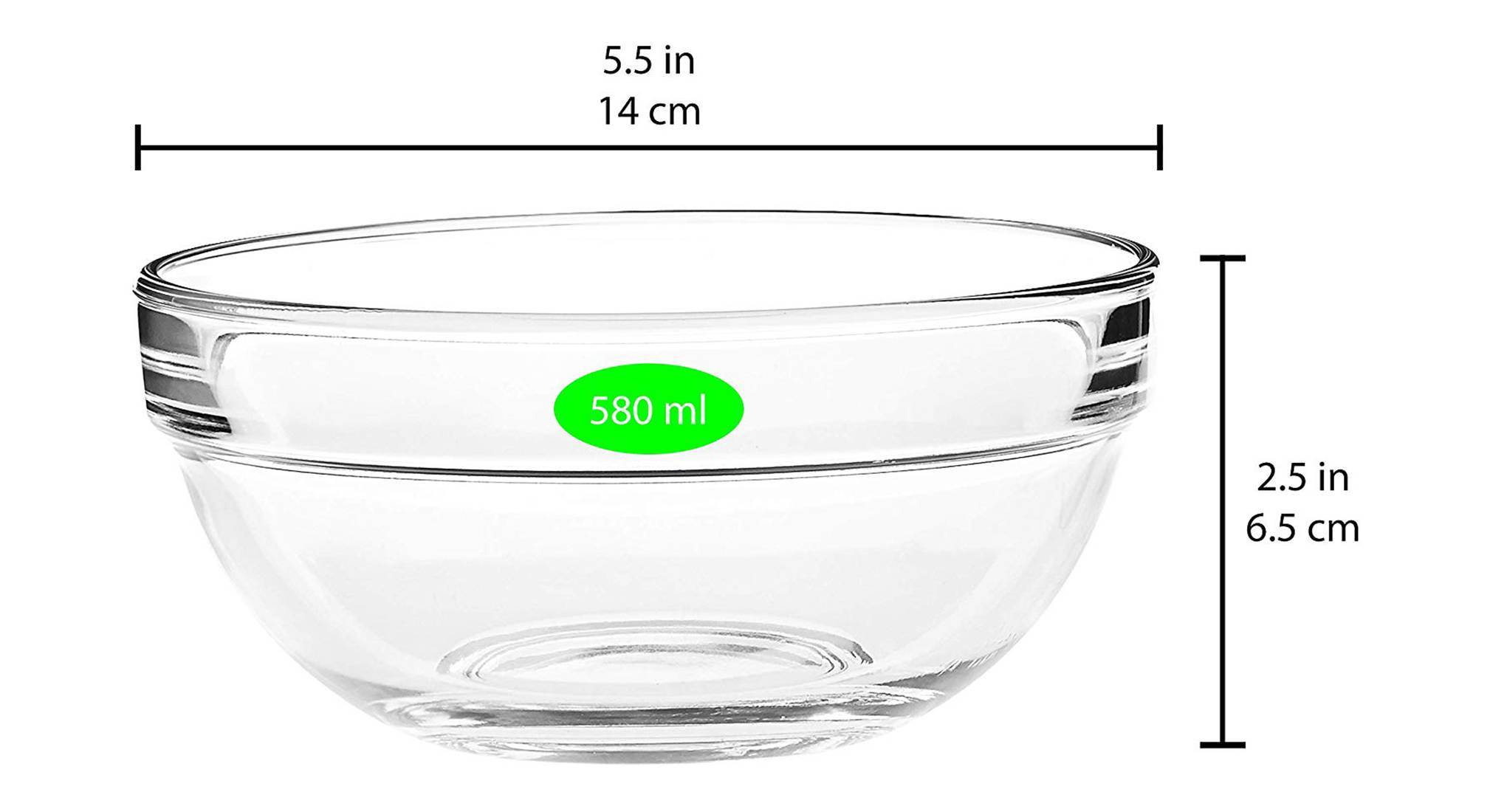 Shelly dessert bowl set set of 6 transparent 5