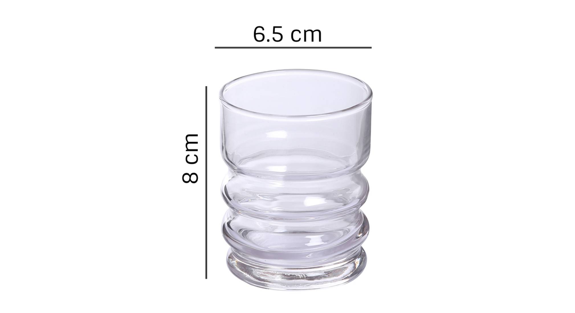 Twist whiskey glass set of 6 short transparent 5