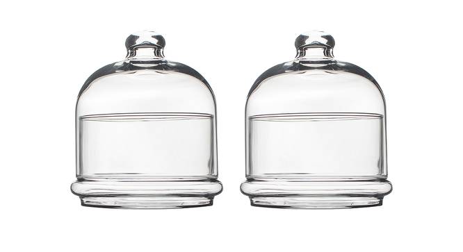 Blaire Honey Bowl with Dome Set of 2 (Transperant) by Urban Ladder - Design 1 Half View - 378105