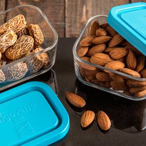 Kitchen Storage Containers Design Leah Containers Set of 2 (Small Size, transparent)